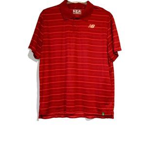 New Balance Golf/Athletic Shirt  Men's XXL  Red/Wine stripe  Polo Pullover  EXC